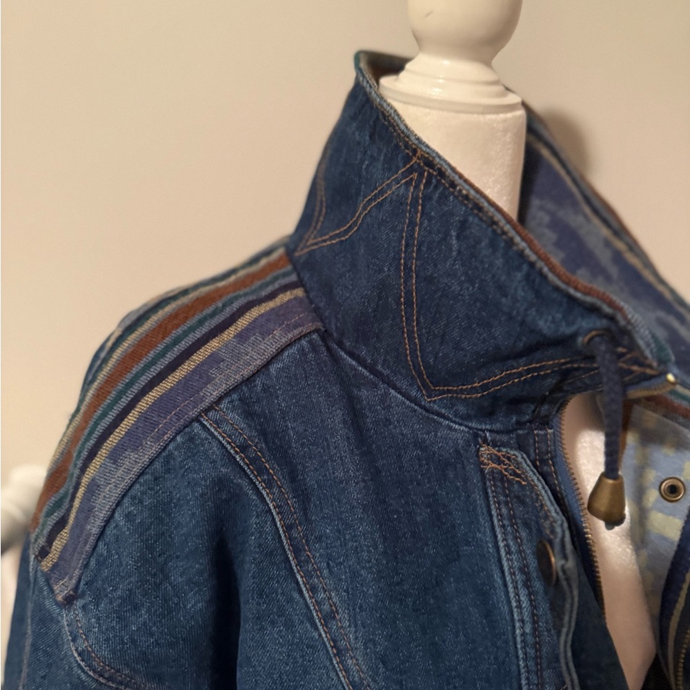 Vintage Current Seen Men’s Western Aztec Irreversible Denim Coat - Picture 4 of 12